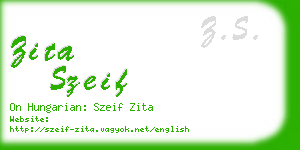 zita szeif business card